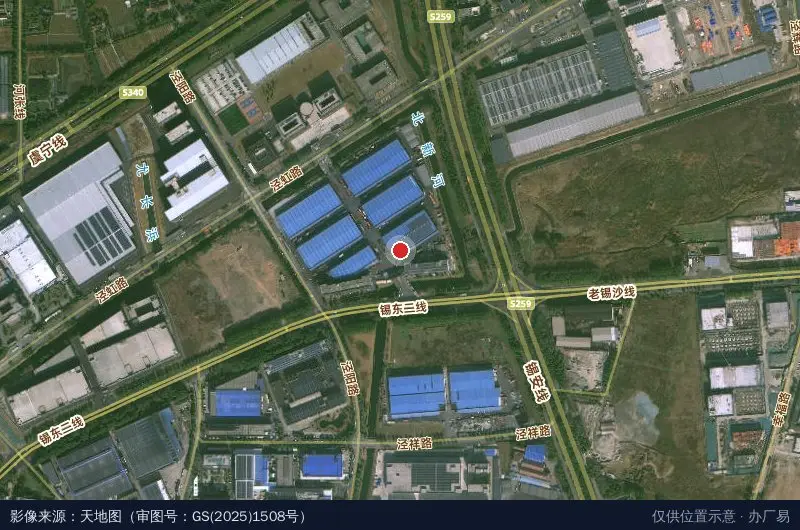 正广通物流基地A区卫星位置示意图