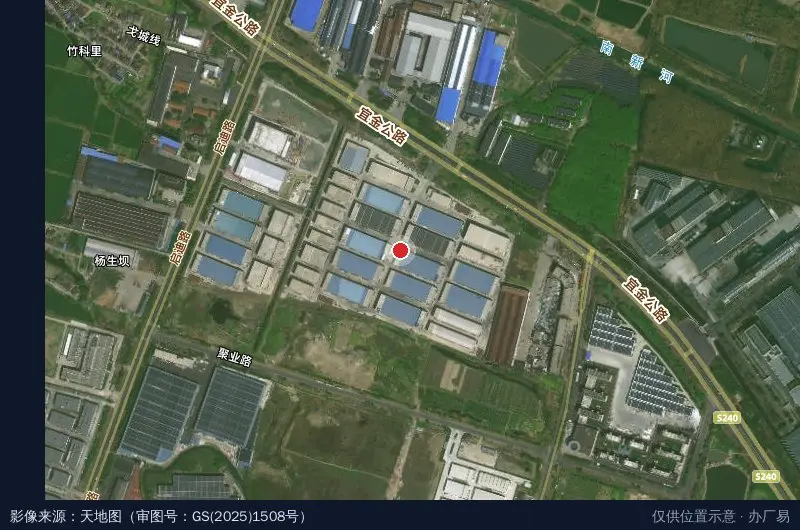 宜兴市官林镇振业产业园卫星位置示意图