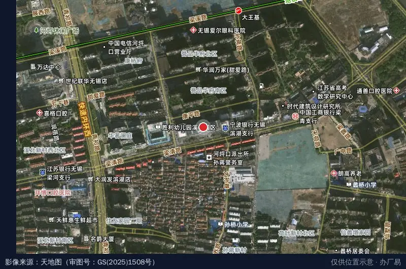 无锡运河湾现代产业发展中心卫星位置示意图