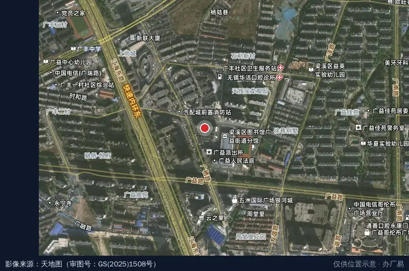 无锡市梁溪电子商务产业园卫星位置示意图