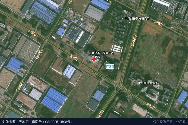 宜兴市经济技术开发区屺亭街道人社劳动保障服务大厅卫星位置示意图