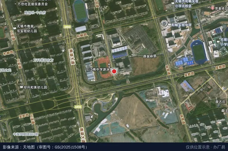 无锡经济开发区综治中心卫星位置示意图