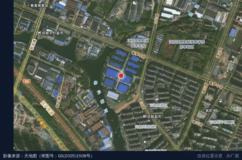 锡山经济开发区(工业园六期)卫星位置示意图