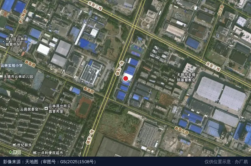 锡山经济开发区卫星位置示意图