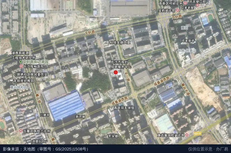 麓谷企业广场B区卫星位置示意图