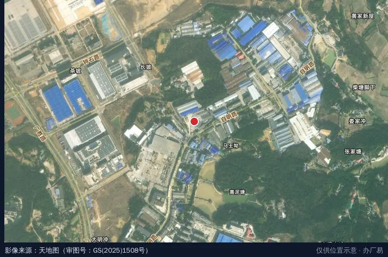 湖南省长沙开福区大明工业园自明路10号卫星位置示意图