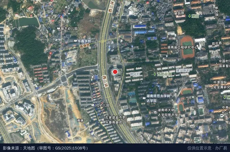 中南大学科技园研发总部卫星位置示意图
