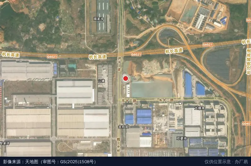 湖南创逸智能遮阳产业园卫星位置示意图
