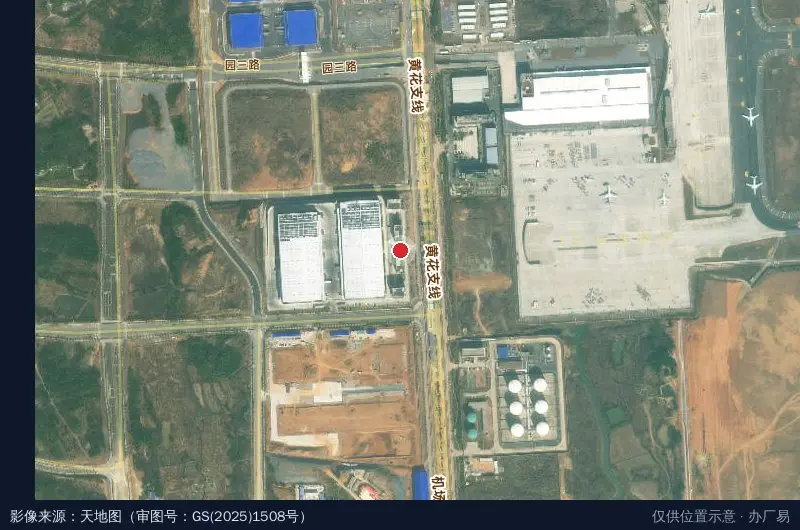 长沙云立方空港产业园卫星位置示意图