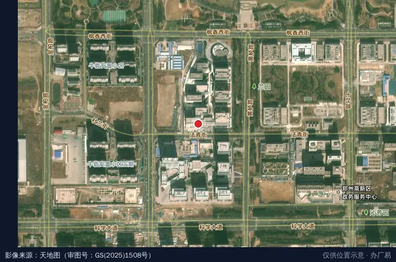 郑州天健湖智联网产业园卫星位置示意图