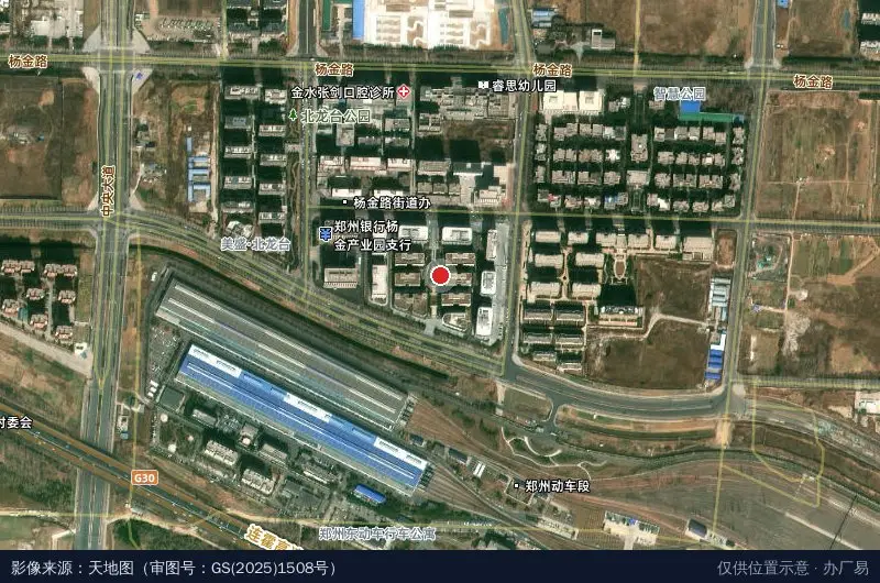 河南省信息安全产业示范基地卫星位置示意图