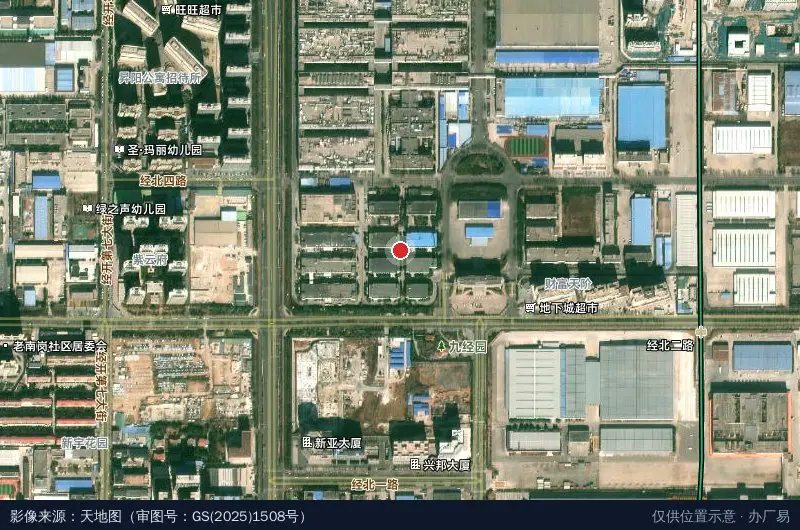 河南郑州出口加工区卫星位置示意图