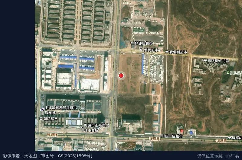 郑州亿家冷链物流园卫星位置示意图