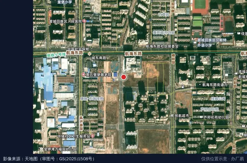 中国郑州人力资源服务产业园(建设中)卫星位置示意图
