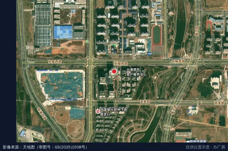 郑州航空港经济综合实验区智慧城市运行中心卫星位置示意图