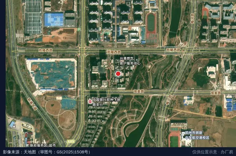 郑州航空港经济综合实验区交通运输和枢纽经济发展局卫星位置示意图