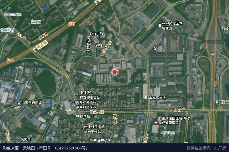 羊城创意产业园金沙洲卫星位置示意图