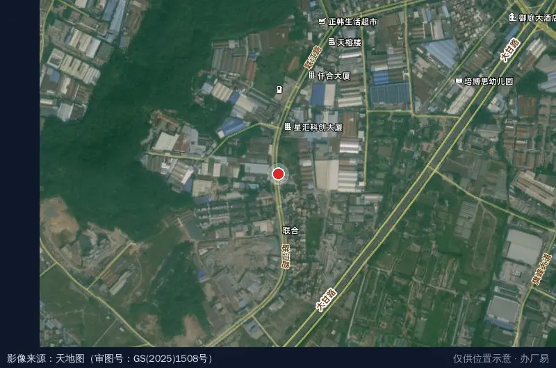 领缝科技园卫星位置示意图