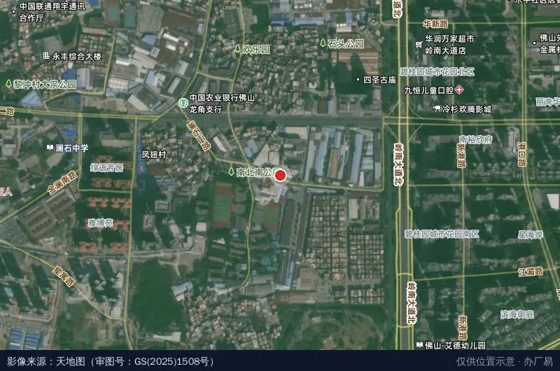 佑一村科技园卫星位置示意图