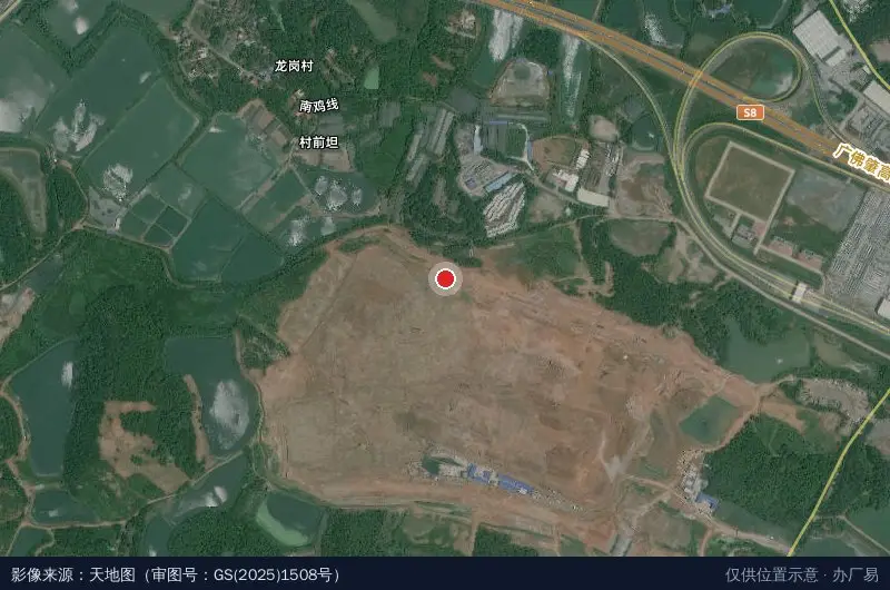 佛山朗华仓储物流园(北门门岗)卫星位置示意图