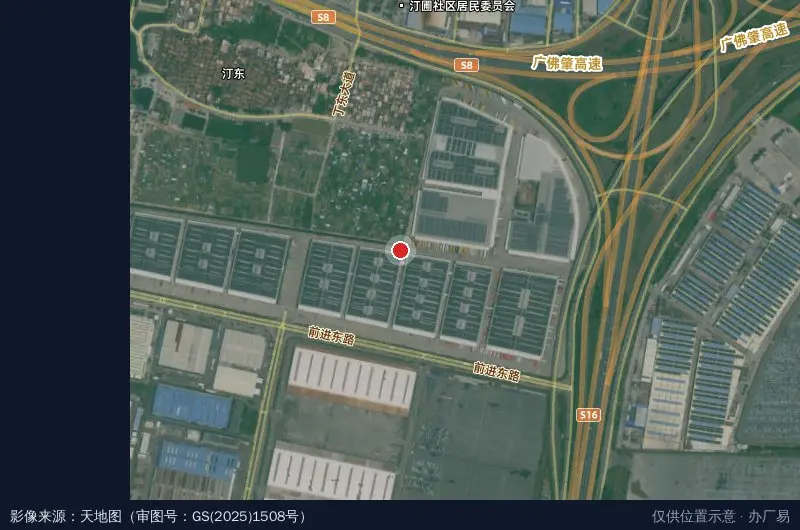 京东华南佛山博展一期园区物流园卫星位置示意图