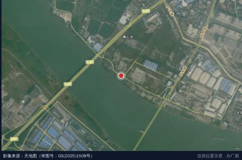 金沙湾物流园卫星位置示意图