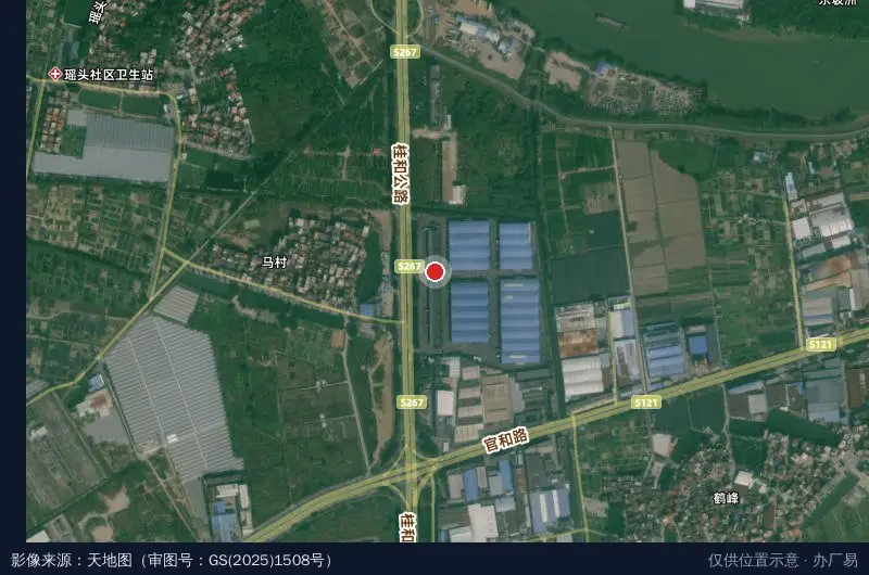 粤邦物流中心卫星位置示意图