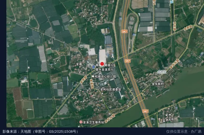 金贤产业园卫星位置示意图