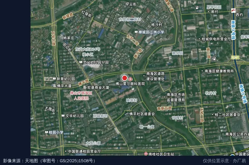 佛山军桥仓播产业园(招商部)卫星位置示意图