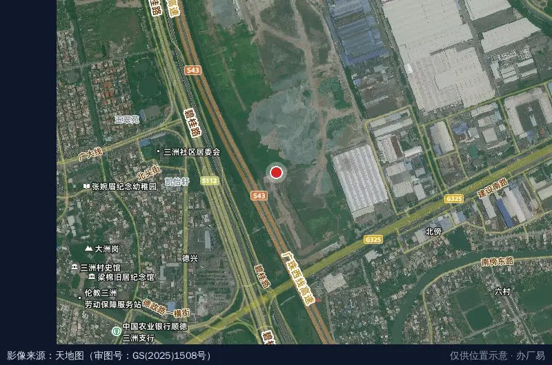 金福盛产业园卫星位置示意图