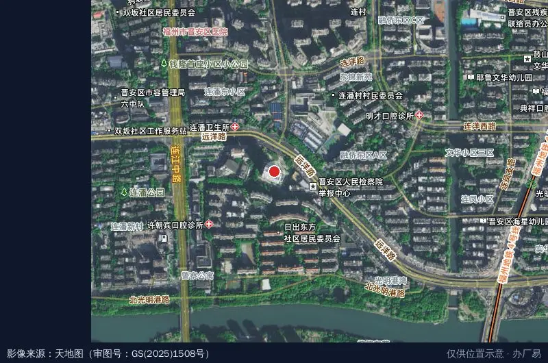 福州广电融媒体产业园卫星位置示意图