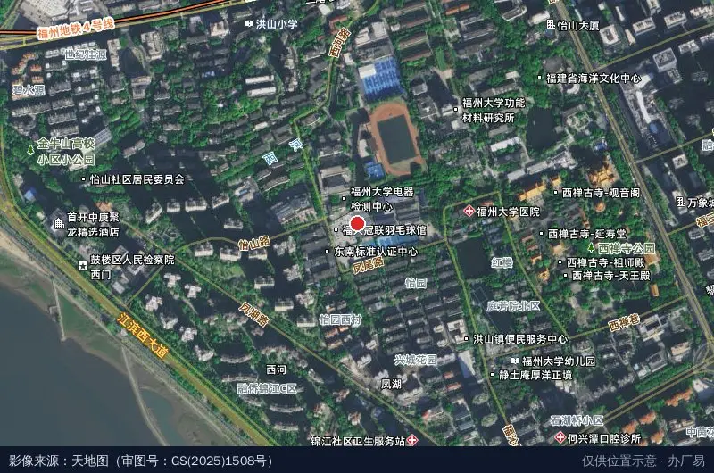 福大怡山文化创意园卫星位置示意图