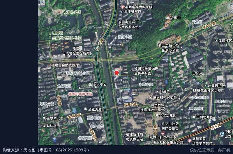 中数眠家科技产业园卫星位置示意图