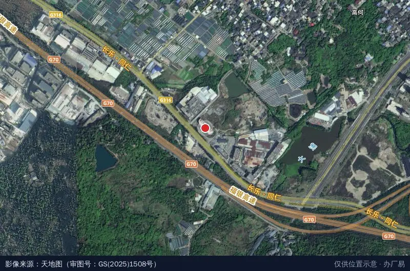 新兴支柱产业基地卫星位置示意图