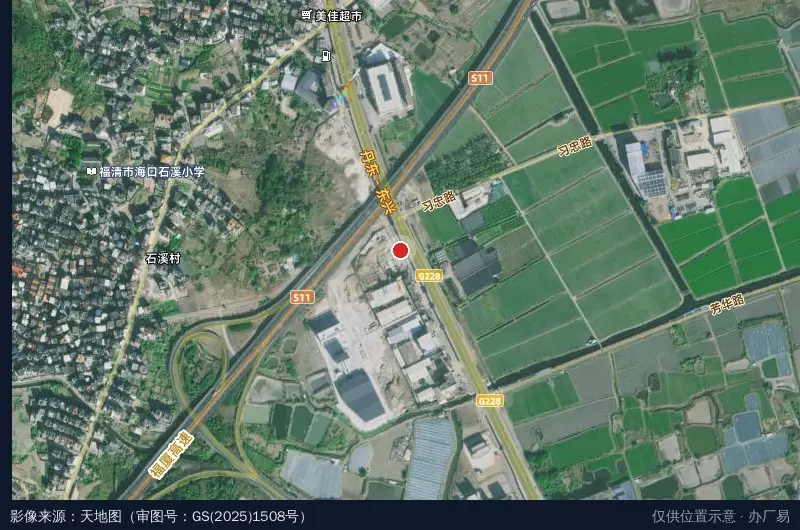 福清市京福盛业产业园卫星位置示意图