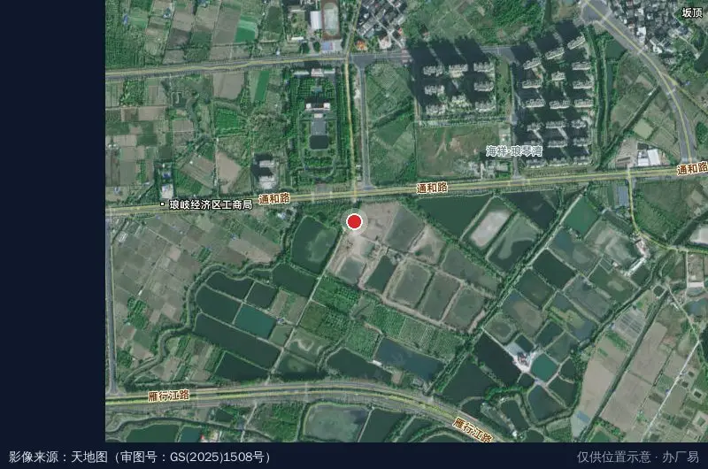 福建琅岐岛现代渔业产业园卫星位置示意图