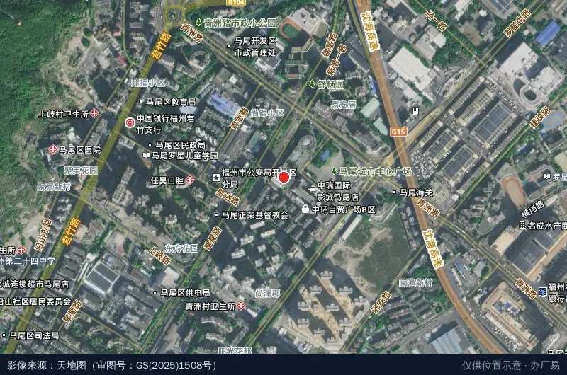 福州经济技术开发区园林中心卫星位置示意图