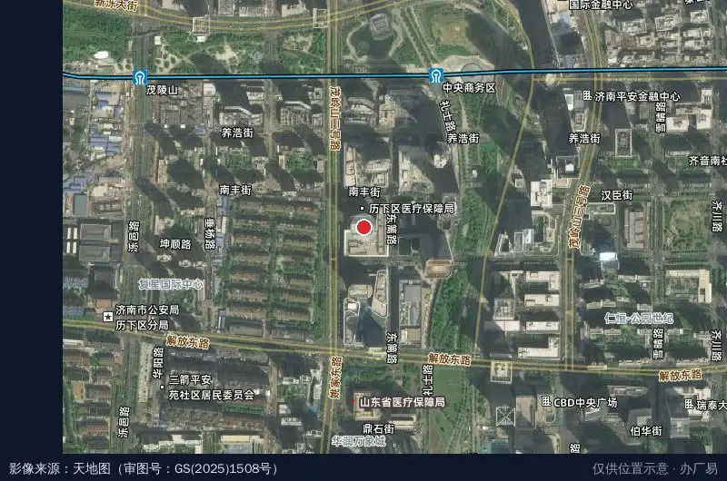 中国济南人力资源服务产业园卫星位置示意图