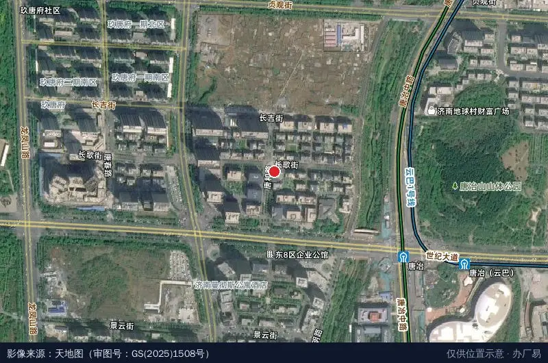 绿地城市大脑数字产业小镇卫星位置示意图