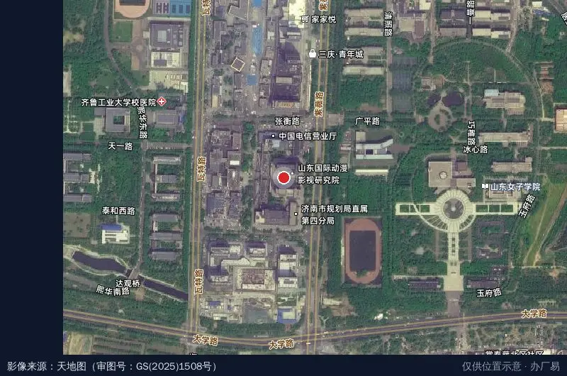 济南西部创新园卫星位置示意图