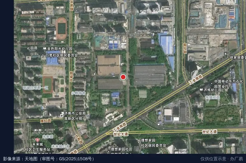 山东小鸭集团工业园卫星位置示意图