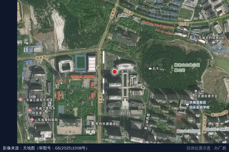 济南算谷浪潮科技园卫星位置示意图