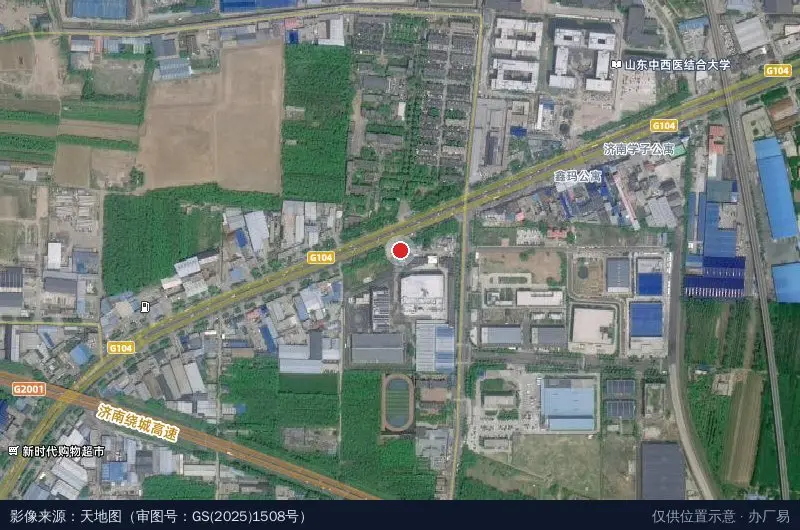 济南产发物流有限公司市中产业园卫星位置示意图