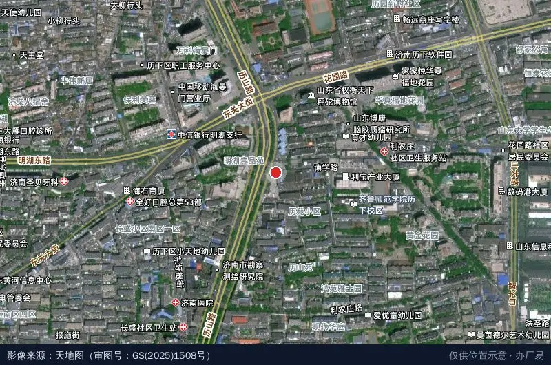 山东省数字经济示范园区卫星位置示意图