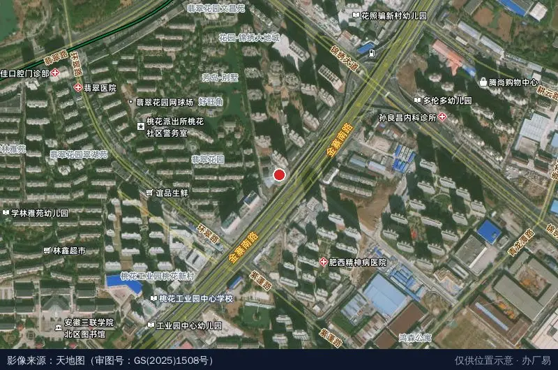 肥西经济开发区中心卫星位置示意图
