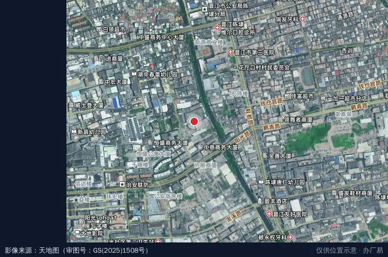晋江市嘉华产业园卫星位置示意图