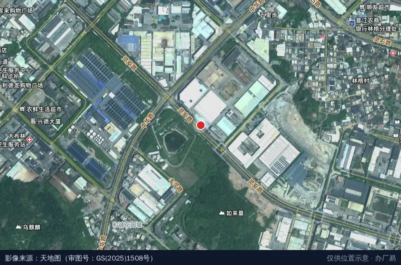 灵安路156号大卡科技园卫星位置示意图