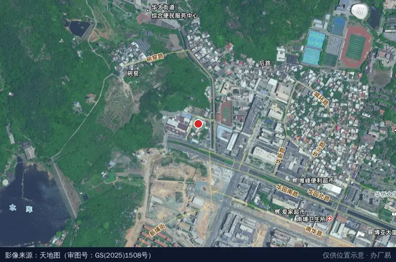 泉州城东中通物流园卫星位置示意图