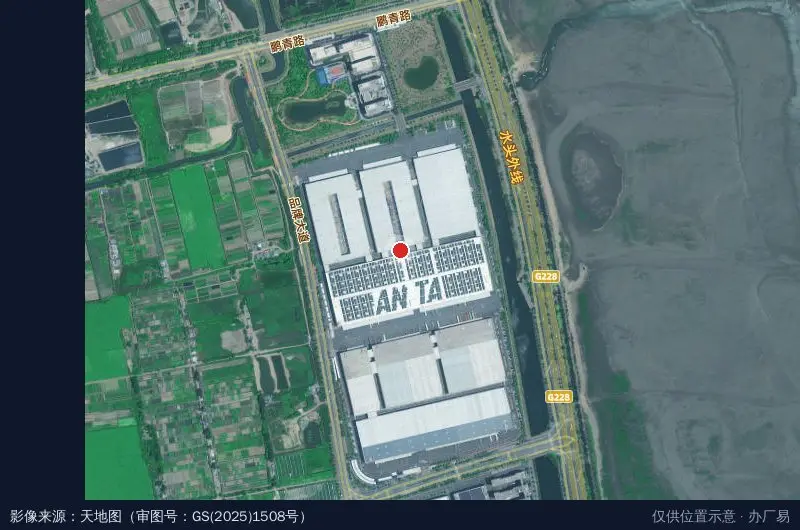 安踏一体化产业园卫星位置示意图