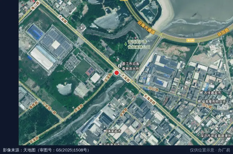 福建晋江经济开发区深沪国际衣袜产业园卫星位置示意图